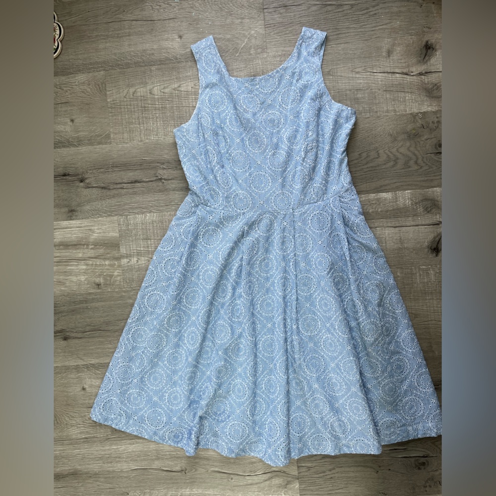 Lands End seersucker eyelet dress, 12